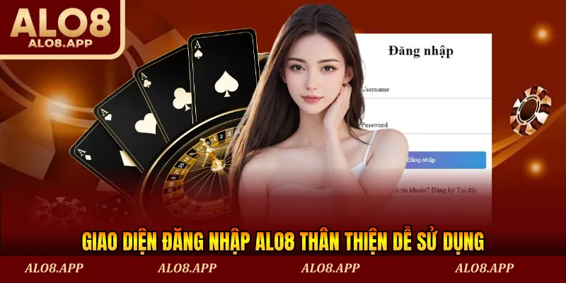 Giao diện đăng nhập ALO8 thân thiện dễ sử dụng