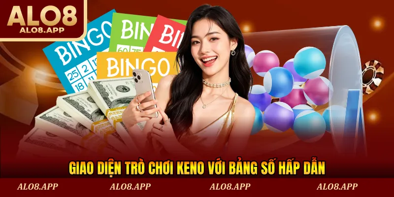 Giao diện trò chơi keno với bảng số hấp dẫn